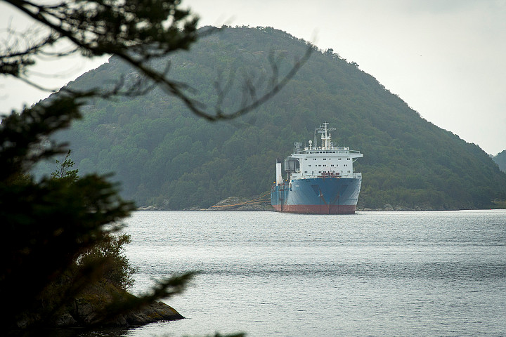 The Ship Tide Carrier anchored upinFarsundNorway